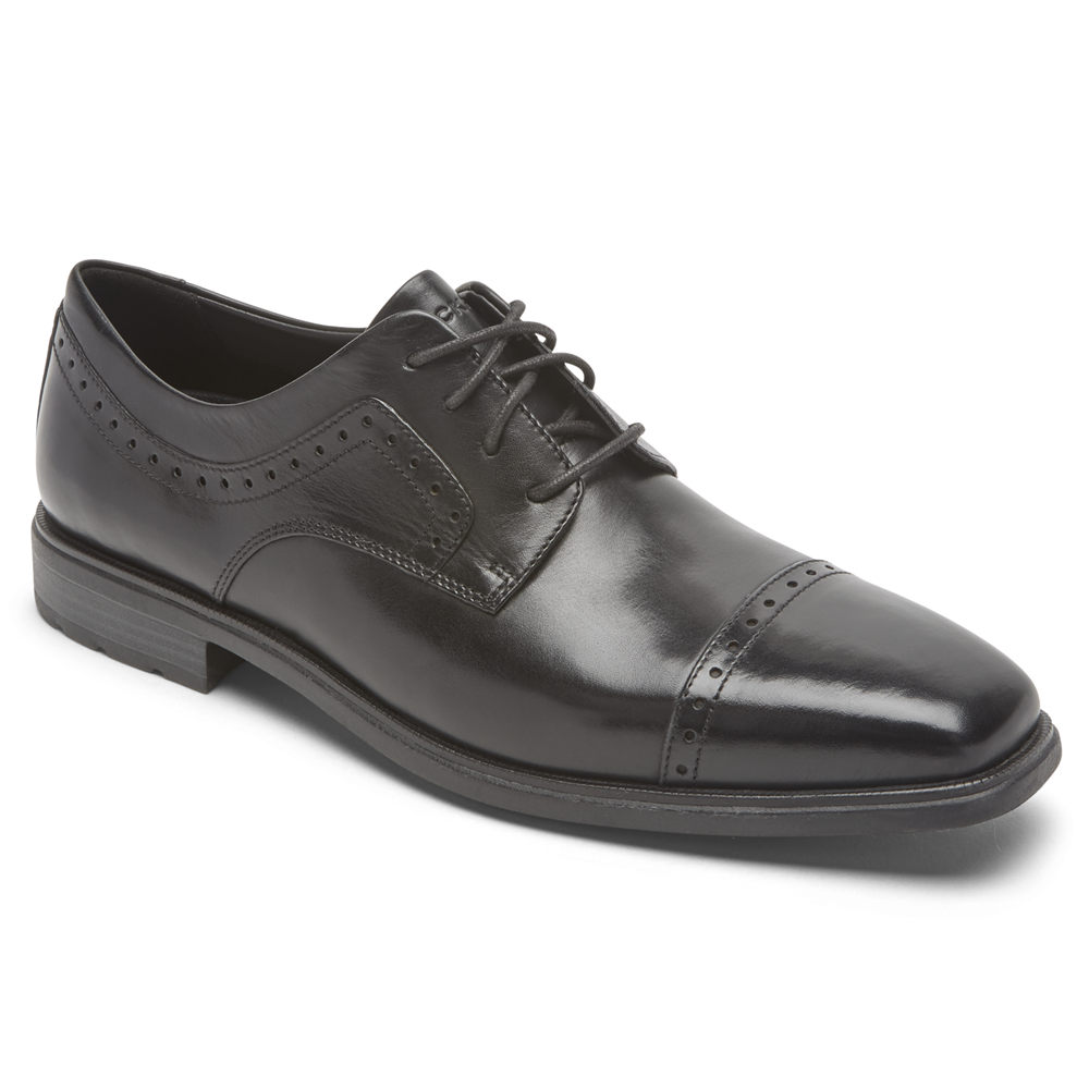 ロック ポート ビジネス シューズ メンズ 黒 - Farrow Cap Toe - FSQ971684